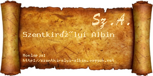 Szentkirályi Albin névjegykártya